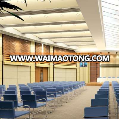 wood veneer art slotted wood acoustic wall panel for conference room