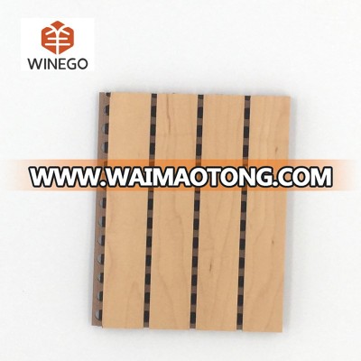 Maple veneer MDF wooden grooved acoustic panel