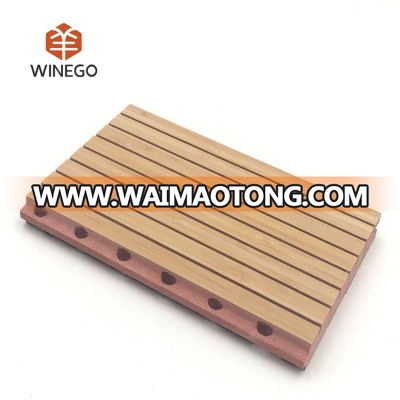 bamboo veneer fireproof MDF groove wooden acoustic wall panels