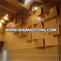 Meeting room art design veneer slotted wood acoustic wall panel