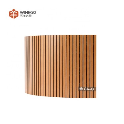 Wooden Curved Acoustic Ceiling Groove Perforated Panels